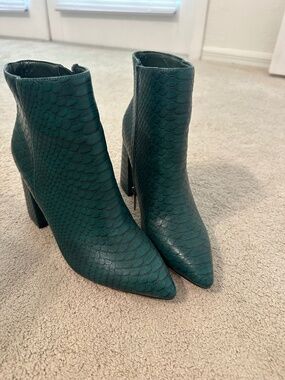 Faux Snakeskin Ankle Booties